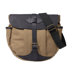Mens Canvas Leather Saddle Side Bag Messenger Bag Canvas Shoulder Bag for Men - iwalletsmen