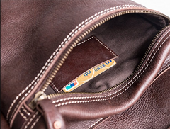 Genuine Leather Mens Cool Messenger Bag Square Bag Chest Bag Bike Bag Cycling Bag for men