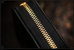 Handmade Leather Tooled Mens Wallet Cool Chain Wallet  Chinese Dragon Biker Wallet for Men