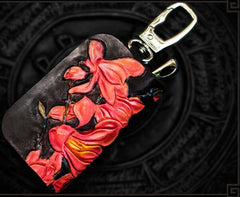 Handmade Leather Tooled Mens Cool Car Key Wallet Car Key Holder Car Key Case for Men