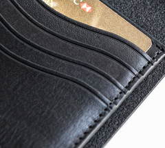 Genuine Leather Mens Cool billfold Leather Wallet Men Small Wallets Bifold for Men