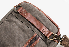 Canvas Leather Mens Cool Chest Bag Sling Bag Crossbody Bag Travel Bag Hiking Bag for men - iwalletsmen