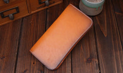 Handmade Leather Mens Clutch Wallet Cool Leather Wallet Long Phone Wallets for Men