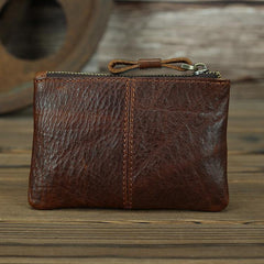 Vintage Small Slim Wallet Leather Men's Wallet Black Front Pocket Wallet Coin Holder Card Holder For Men - iwalletsmen