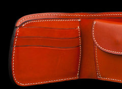 Handmade Leather Bifold Mens billfold Wallet Cool Slim Wallet Biker Wallet for Men