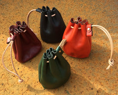 Handmade Leather Mens Women Key Cool Change Wallet Coin Pouch for Men
