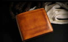 Handmade Leather Lion Mens billfold Wallet Cool Leather Wallet Slim Wallet for Men