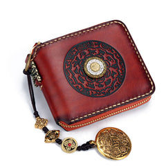Handmade Leather Mens Chain Biker Wallet Cool Leather Wallet Small Wallets for Men