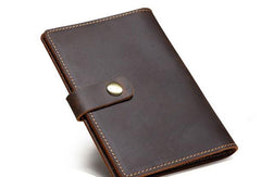 Handmade Mens Leather Small Slim Passport Wallet Vintage Bifold Long Wallet For Men - iwalletsmen
