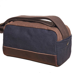 Mens Canvas Leather Gray Cool Messenger Bag Side Bag for Men - iwalletsmen