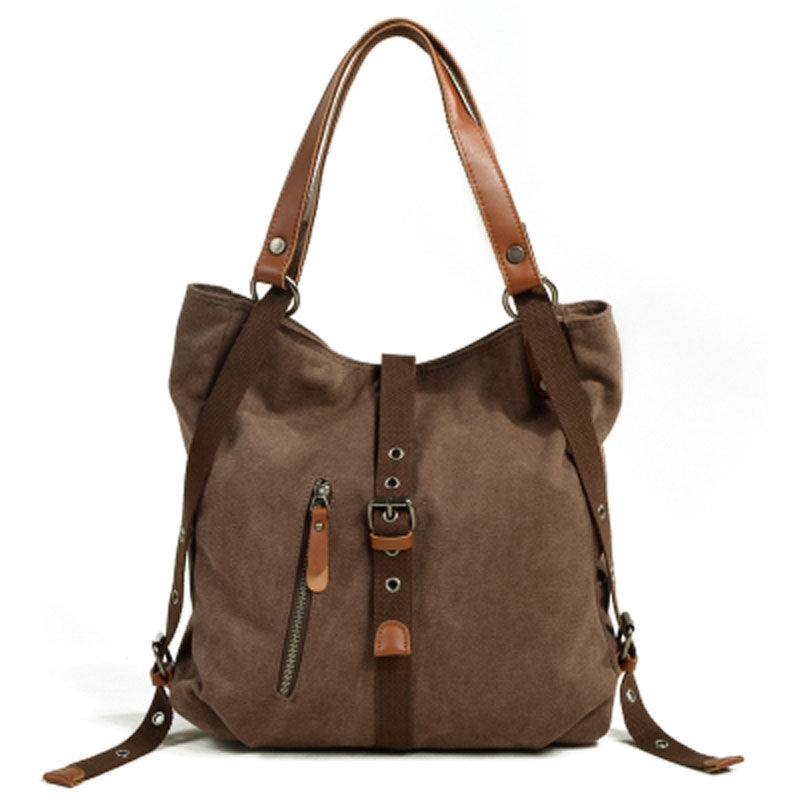 Mens Waxed Canvas Leather Tote Bag Canvas Handbag Canvas Shoulder Bag for Men - iwalletsmen