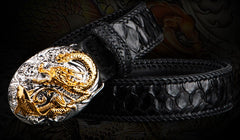 Handmade Genuine Leather Mens Belt Custom Cool Leather Men Black Belt for Men