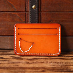 Handmade Mens Cool billfold Leather Wallet Men Small Card Slim Wallets for Men