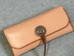 Handmade Leather Mens Clutch Wallet Cool Wallet Long Wallets for Men Women