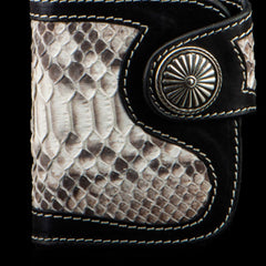 Handmade Leather Biker Wallet Mens Cool billfold Chain Wallet Trucker Wallet with Chain