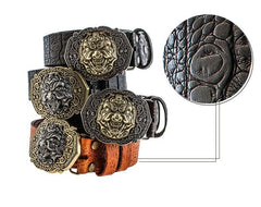 Handmade Genuine Leather Punk Rock Chinese Monster Mens Cool Men Biker Trucker Leather Belt