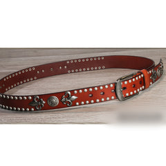 Handmade Genuine Custom Punk Biker Leather Mens Leather Men Belt for Men - iwalletsmen