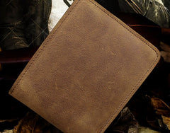 Handmade Leather Mens Cool Slim Leather Wallet Men billfold Wallets Bifold for Men