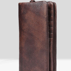 Handmade Mens Cool Long Leather Chain Wallet Cards Biker Trucker Wristlet Wallet - iwalletsmen