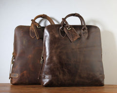 Handmade Leather Mens Cool Business Bag Briefcase Work Bag Laptop Bag for men