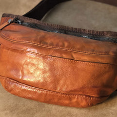 Leather Men Fanny Pack Small Waist Bag Hip Pack Belt Bag Bumbag for Men