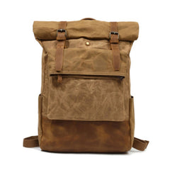 Waxed Canvas Mens Travel Backpacks Canvas School Backpacks Laptop Backpack for Men - iwalletsmen