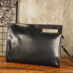 Cool Leather Mens Leather Large Clutch Wristlet Bag Shoulder Bag Side Bag for Men - iwalletsmen