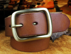 Handmade Genuine Leather Mens Leather Men Brown Belt for Men Cool Leather Belt