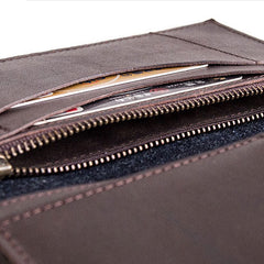 Genuine Leather Jean Mens Cool Long Leather Wallet Men Cards Wallets Bifold for Men
