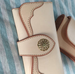 Handmade Leather Mens Clutch Wallet Cool Wallet Long Wallets for Men Women