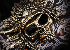 Handmade Genuine Leather Tooled Skull Mens Belt Custom Cool Leather Men Belt for Men