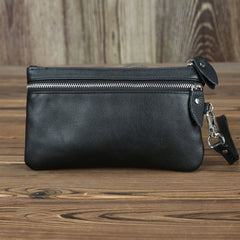 CASUAL MENS LEATHER SLIM ZIPPER CLUTCH WALLET PURSE BAG CLUTCH BAG CAR KEY CASE FOR MEN - iwalletsmen