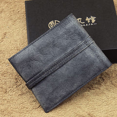 Handmade Mens Cool billfold Leather Wallet Men Small Slim Wallets Bifold for Men - iwalletsmen