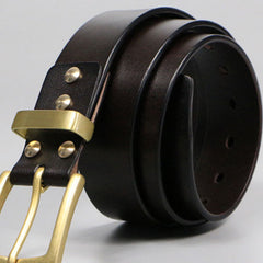Handmade Genuine Custom Leather Mens Leather Men Brown Black Belt - iwalletsmen