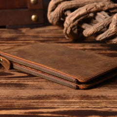 Handmade Leather Mens Cool Long Leather Wallet Card Clutch Wallet for Men - iwalletsmen