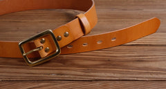 Handmade Genuine Custom Leather Mens Leather Men Beige Belt for Men