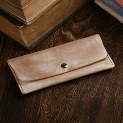Handmade Mens Leather Blue Envelope Bag Long Wallet Phone Bag Green Clutch for Men - iwalletsmen