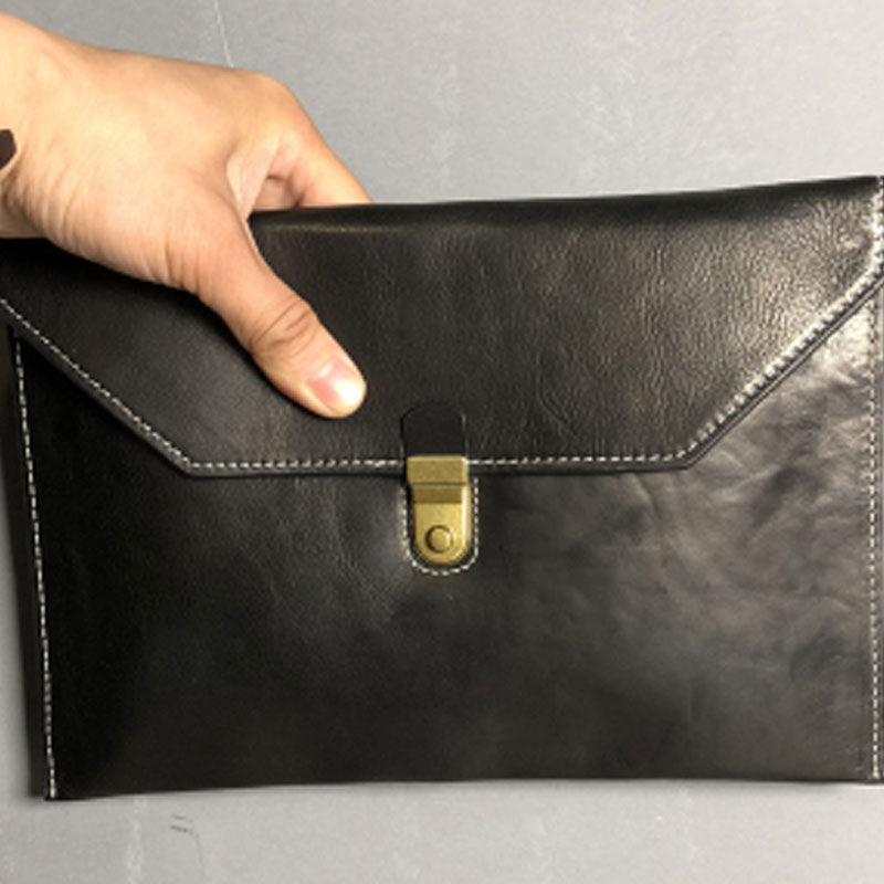 Genuine Leather Mens Clutch Cool Slim Wallet Zipper Clutch Wristlet Wallet for Men