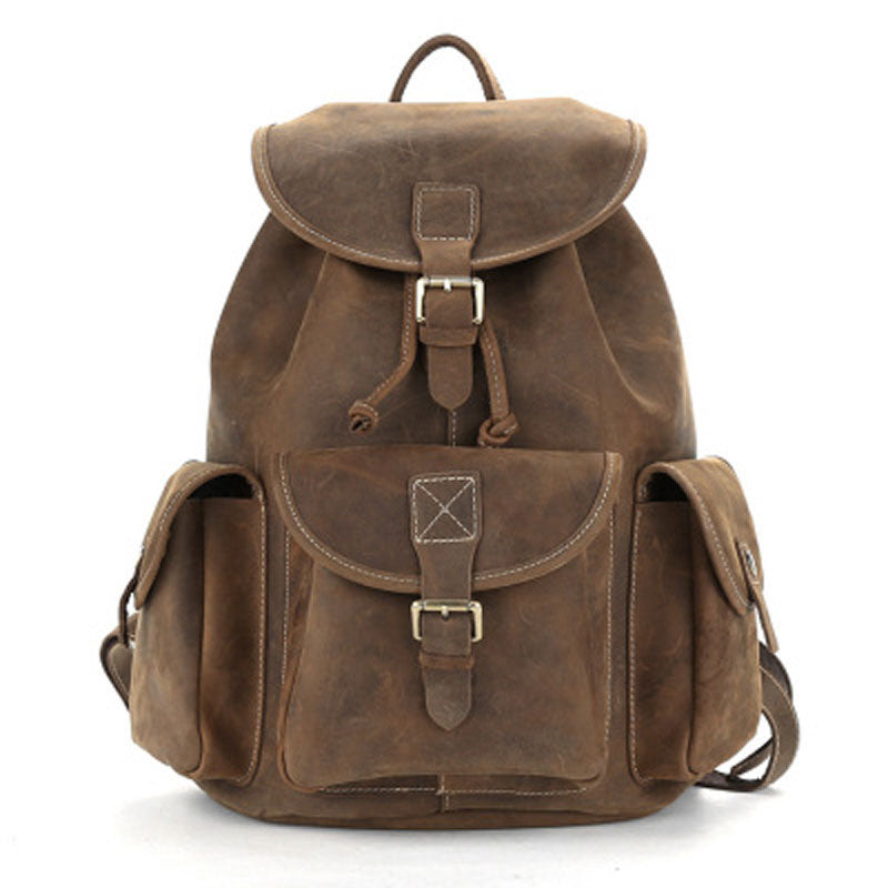 Cool Leather Mens Backpacks Travel Backpack Leather School Backpack for Men - iwalletsmen