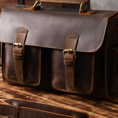 Genuine Leather Mens Cool Messenger Bag Briefcase Work Bag Business Bag for men