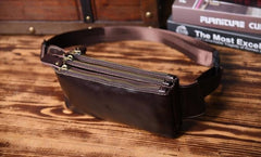 Leather Men Fanny Pack Small Waist Bag Hip Pack Belt Bag Bumbag for Men