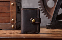 Handmade Leather Mens Cool Wallet Card Slim Wallet Change Coin License Wallet for Men