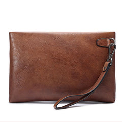 Genuine Leather Mens Urban Cohort Clutch Cool Slim Wallet Zipper Clutch Wristlet Wallet for Men - iwalletsmen