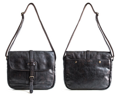 Genuine Leather Mens Cool Messenger Bag iPad Bag Chest Bag Bike Bag Cycling Bag for men