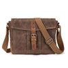 Mens Waxed Canvas Small Side Bag Messenger Bag Canvas Courier Bags for Men - iwalletsmen