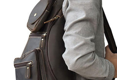 Cool Leather Chest Bag Sling CrossBody Bag Sling Travel Bag Sling Hiking Bag For Men - iwalletsmen