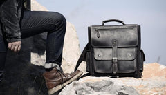 Handmade Leather Mens Cool Backpack Messenger Bag Briefcase Work Bag Business Bag for men