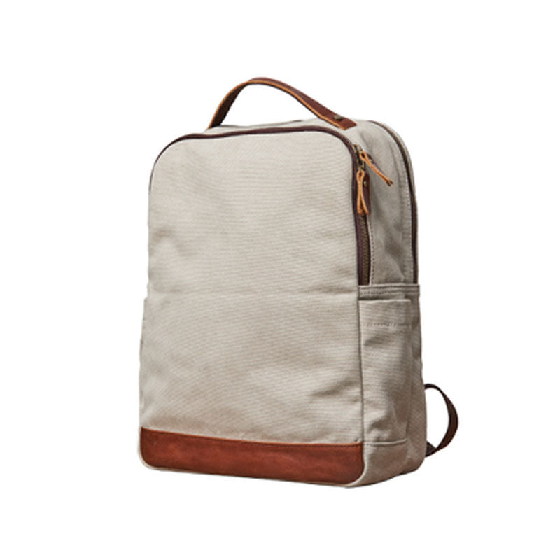 Cool Canvas Leather Mens Backpack Canvas Travel Bag Canvas School Bag for Men - iwalletsmen