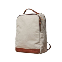 Cool Canvas Leather Mens Backpack Canvas Travel Bag Canvas School Bag for Men - iwalletsmen