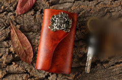 Handmade Leather Mens Cool Key Wallet Car Key Holder Car Key Case for Brown Men - iwalletsmen